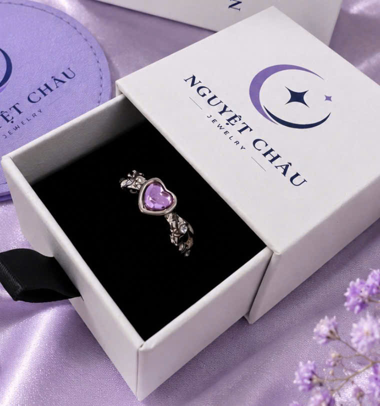 Nhẫn Purple Heart S925 mạ vàng